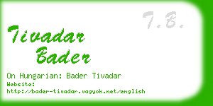 tivadar bader business card